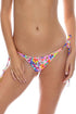 Luli Fama Water Blossoms Wavy Ruched Back Tie Side Bottom